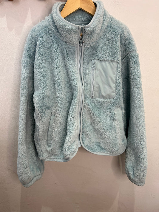 Blue furry zip-up 7-8y NEW