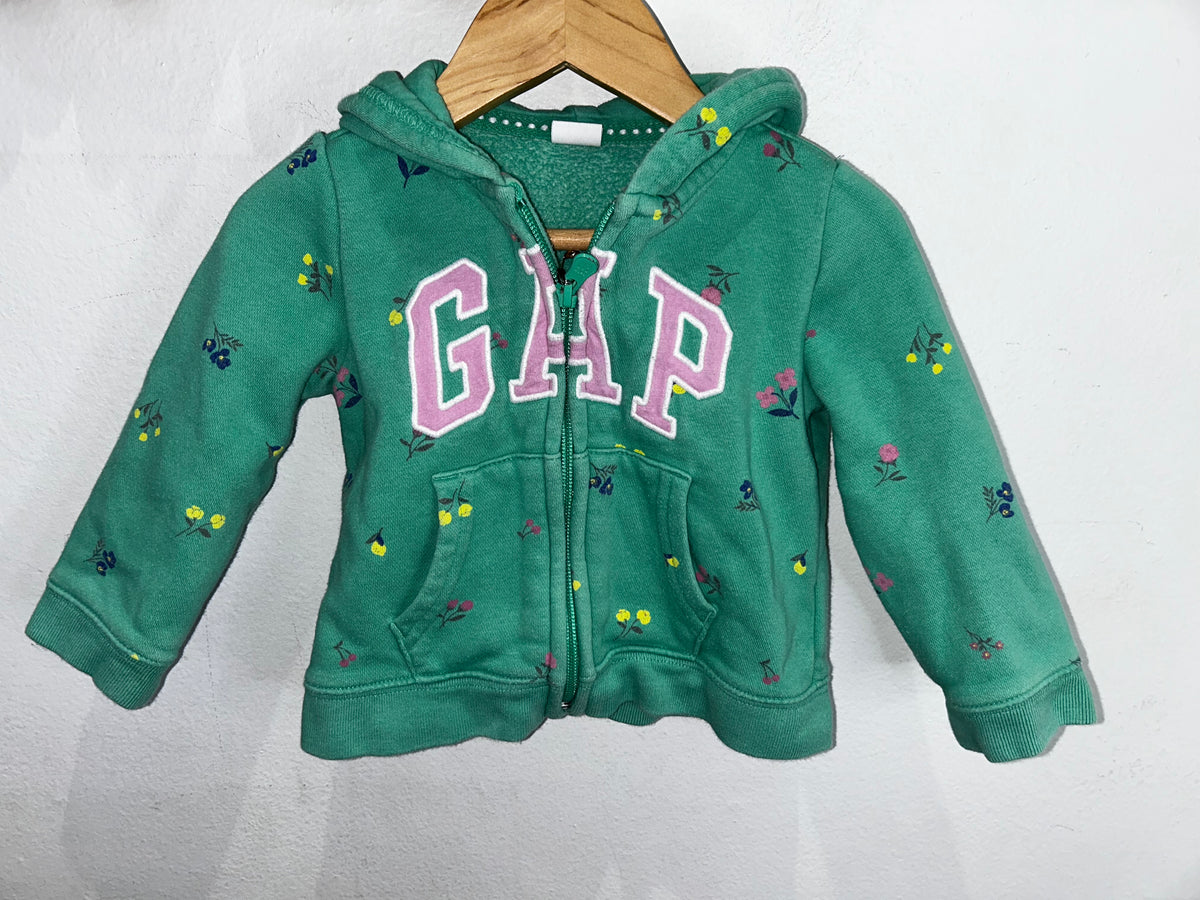 Gap green floral sweatshirt 18-24m