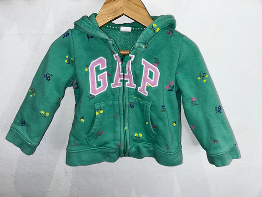 Gap green floral sweatshirt 18-24m