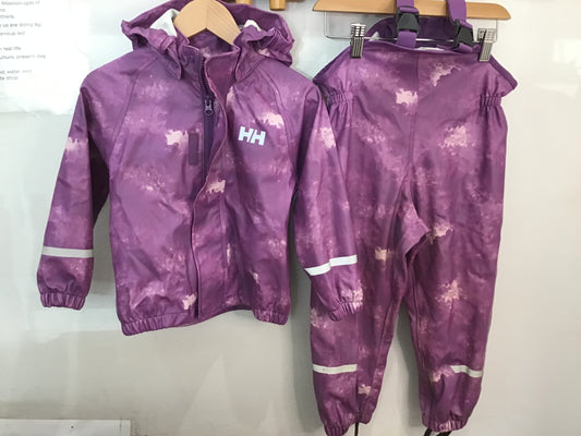 Helly Hansen purple rain set 3y