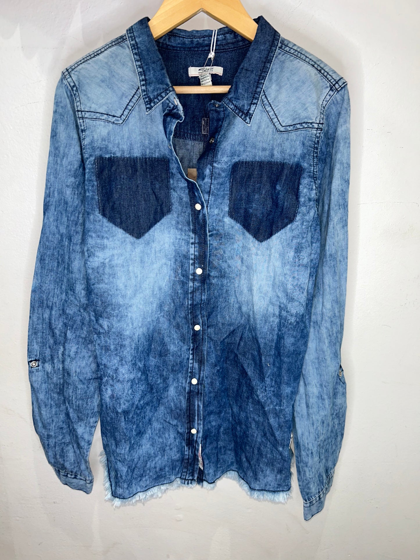 Soft denim print shirt 12y