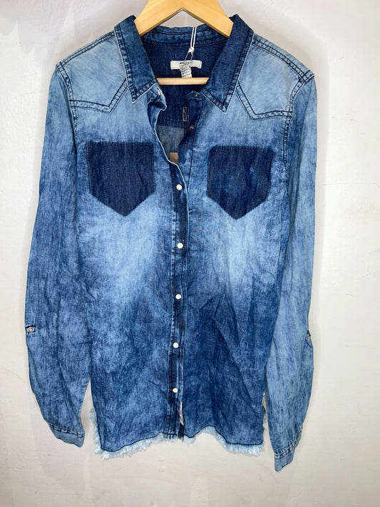 Soft denim print shirt 12y