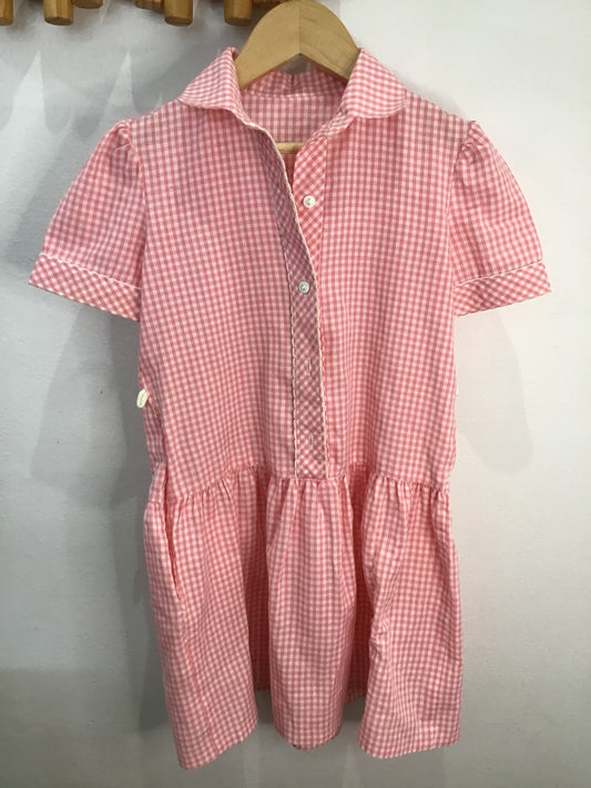 Dress pink gingham 5y
