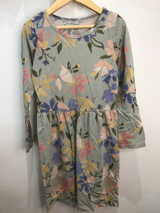 Dress sage butterflies flowers 7y