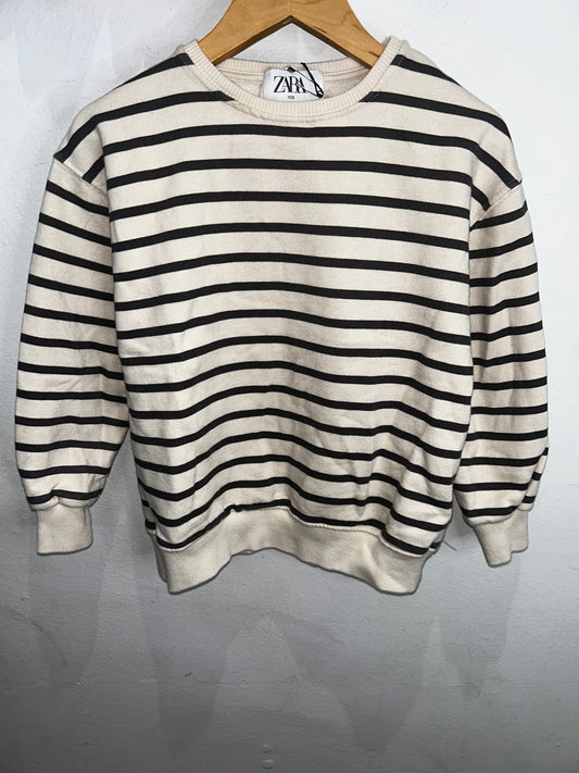 Cream striped pullover 8y