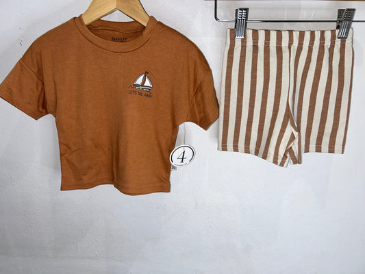 Brown Shorts and Tee Set 9-12m