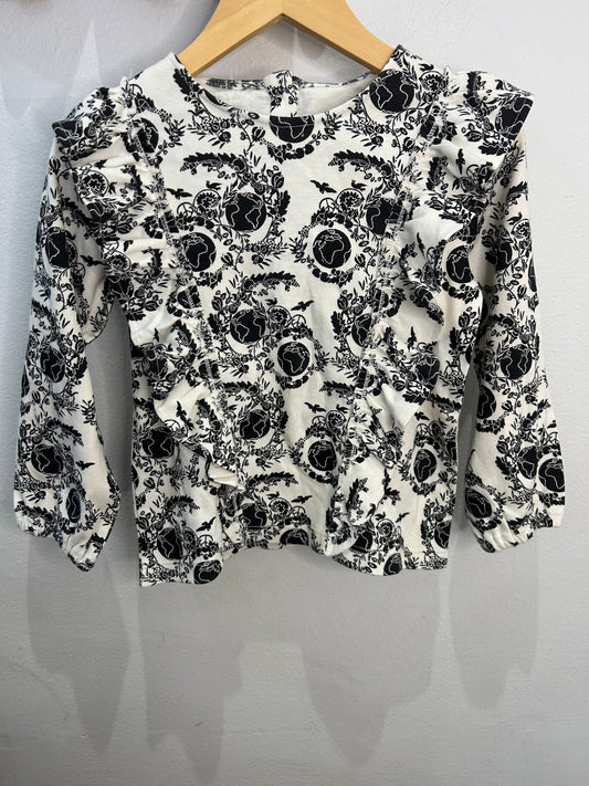 Earth print longsleeve 4y