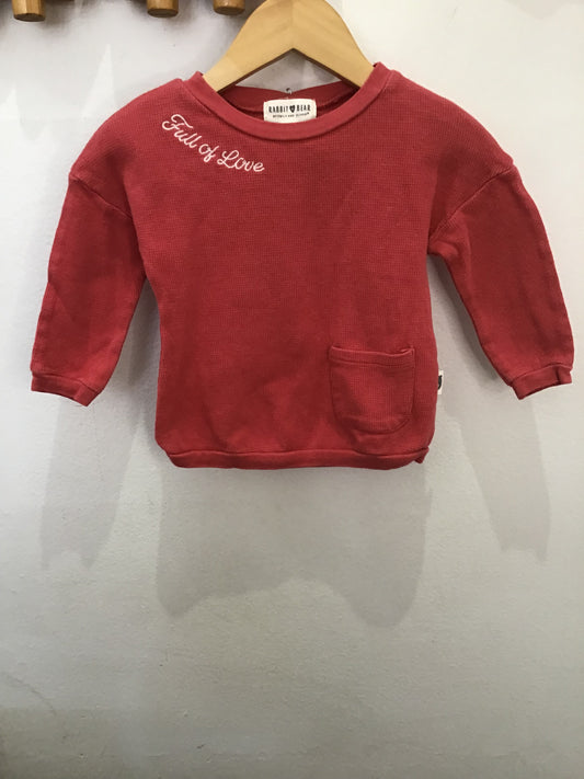 Cerise waffle longsleeve 18m