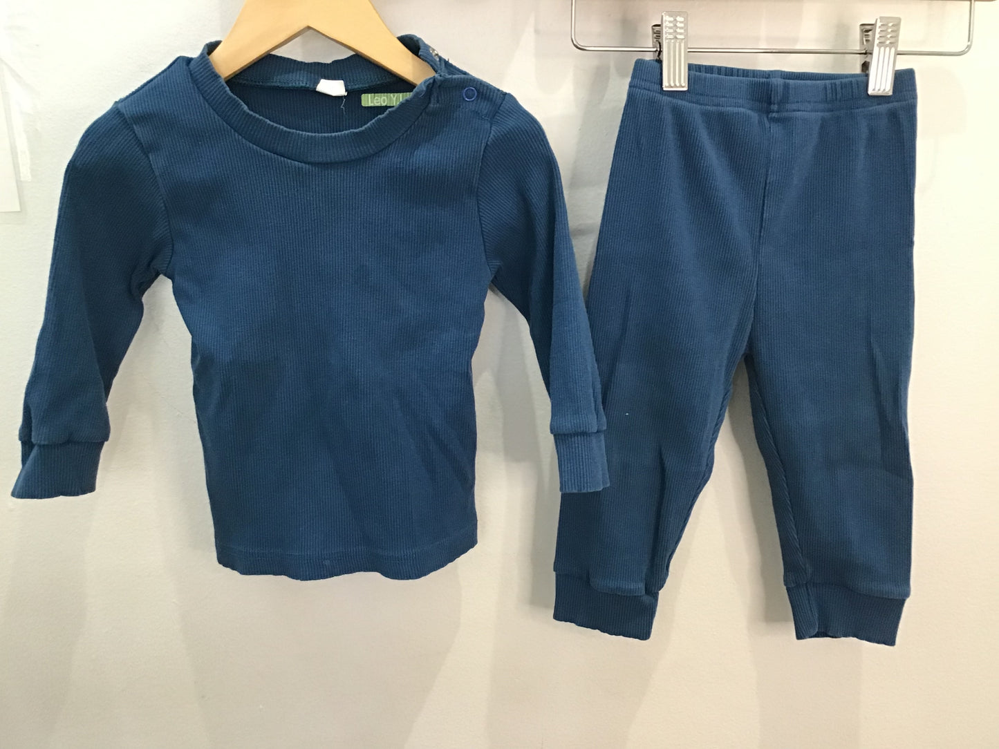 Ribbed blue lounge set 3y