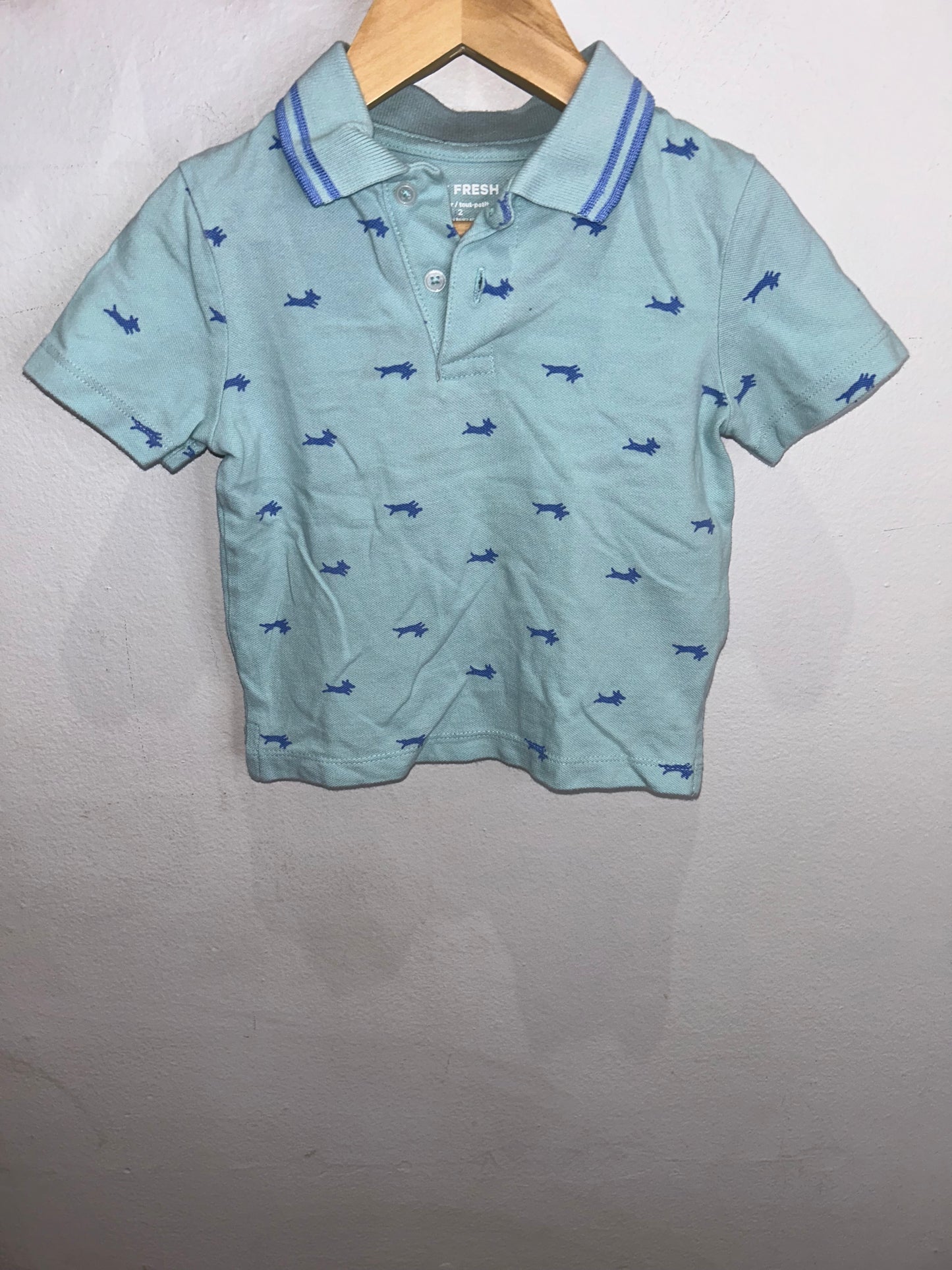Dog print polo 2y