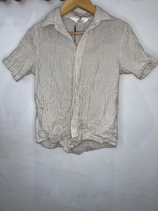 Brown seersucker shirt 6-7y