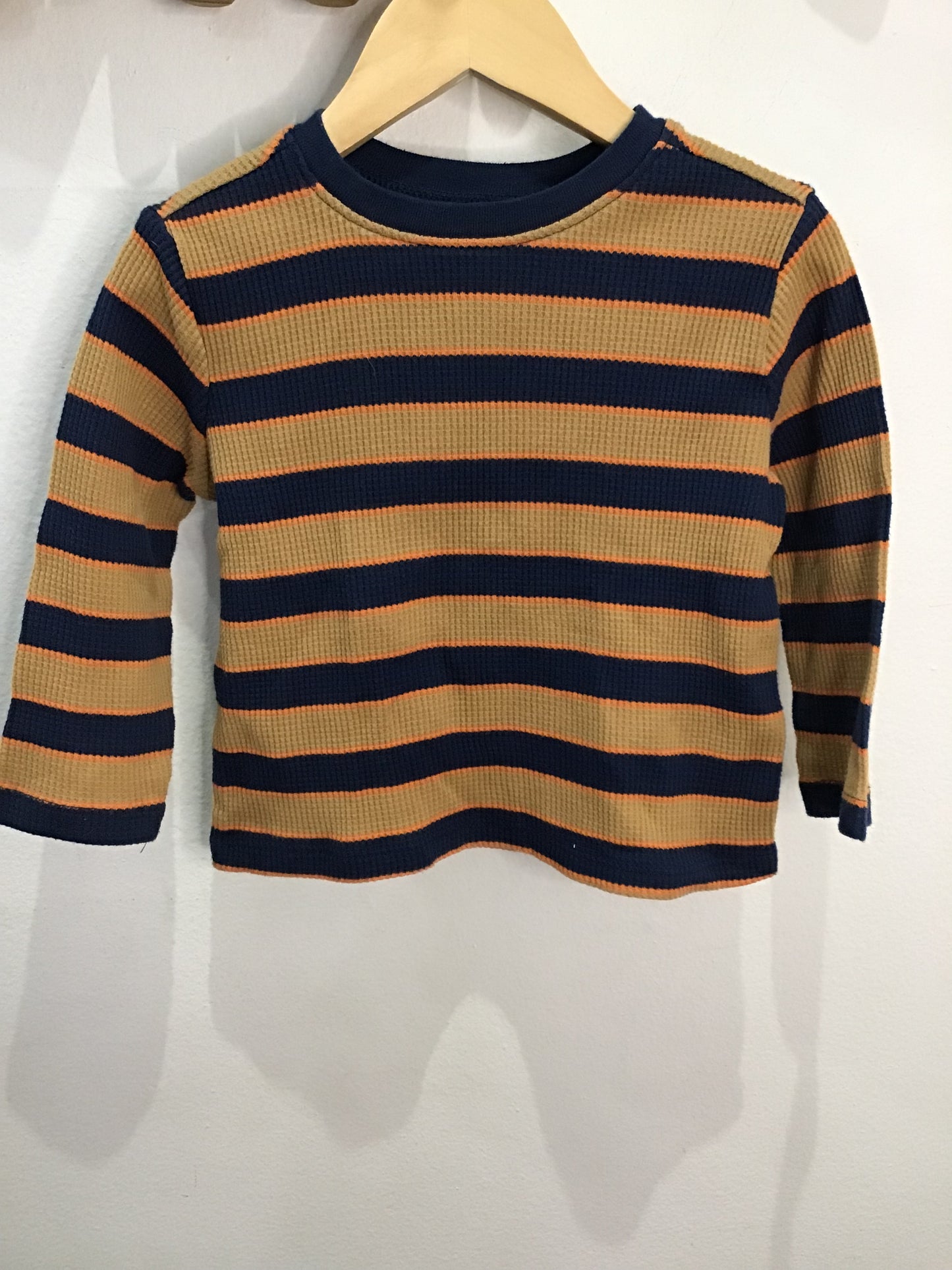 Brown stripes waffle henley 18-24m