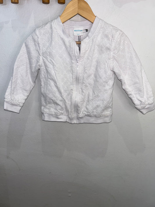 White eyelet summer jacket 2-3y