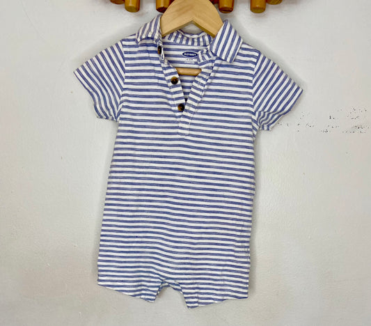 Striped shorty romper 6-12m