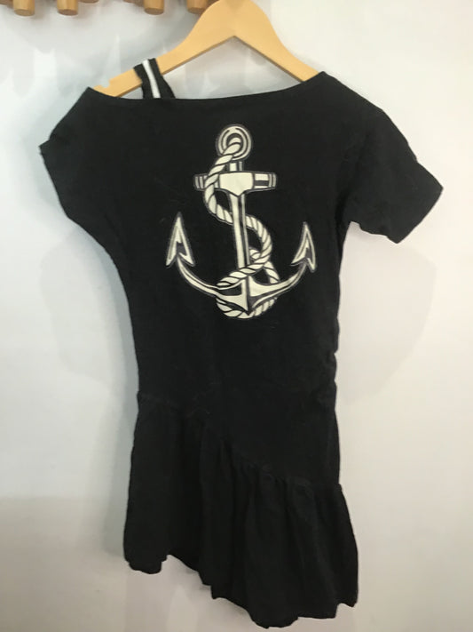 Dress black anchor 7-8y
