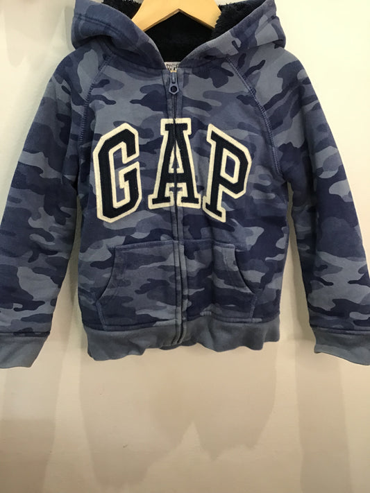 Sweatshirt thick fleece blue camo 4-5y
