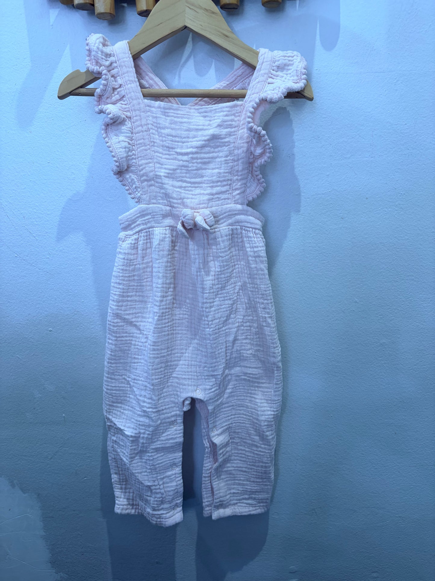 Frilly pink texture romper 24m