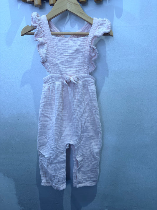 Frilly pink texture romper 24m