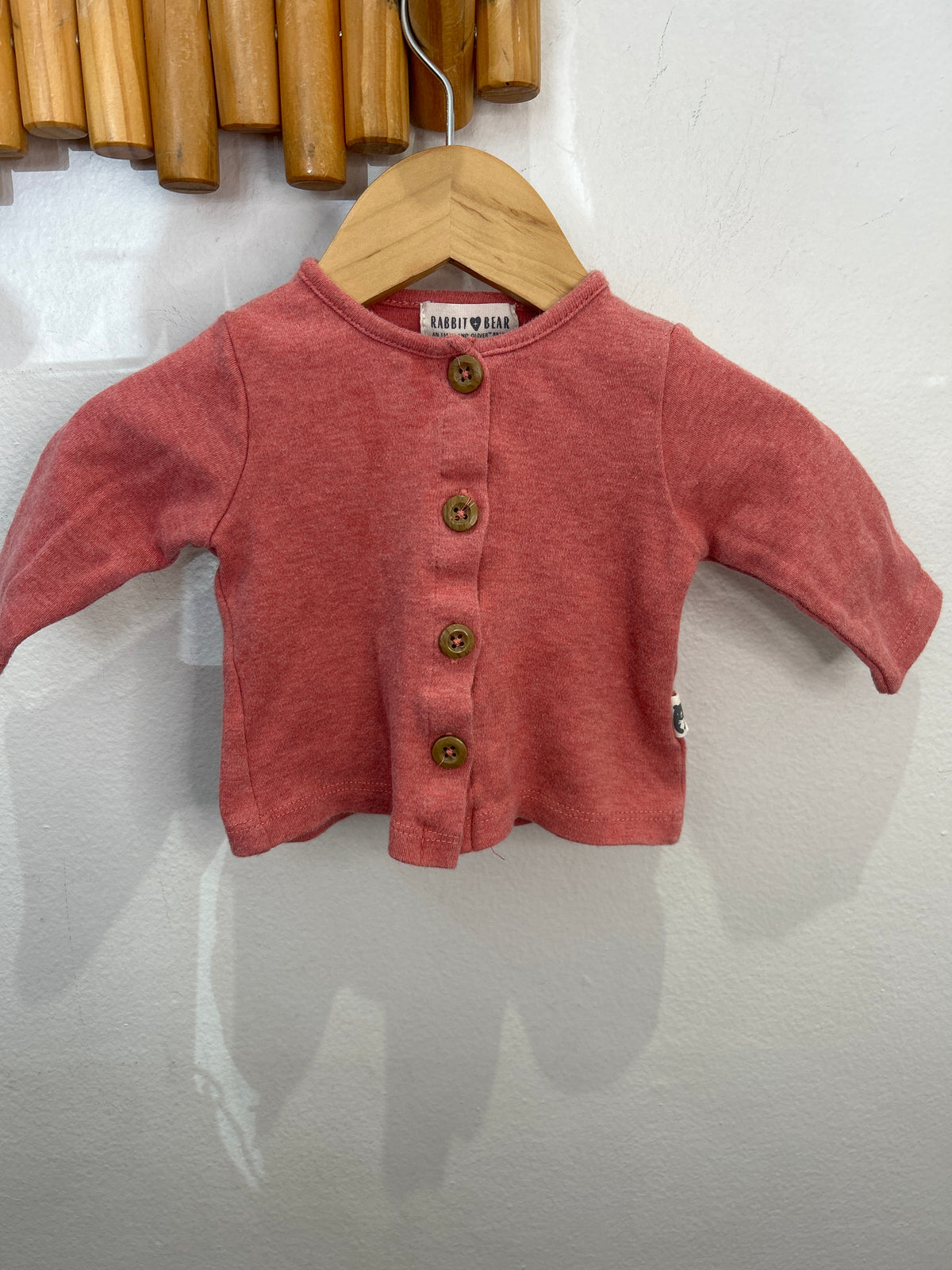 Peach cotton cardigan 0-3m