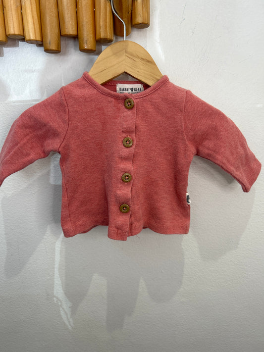 Peach cotton cardigan 0-3m