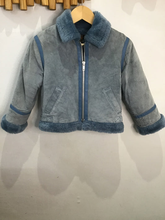 Danier fur lined seude jacket 4y