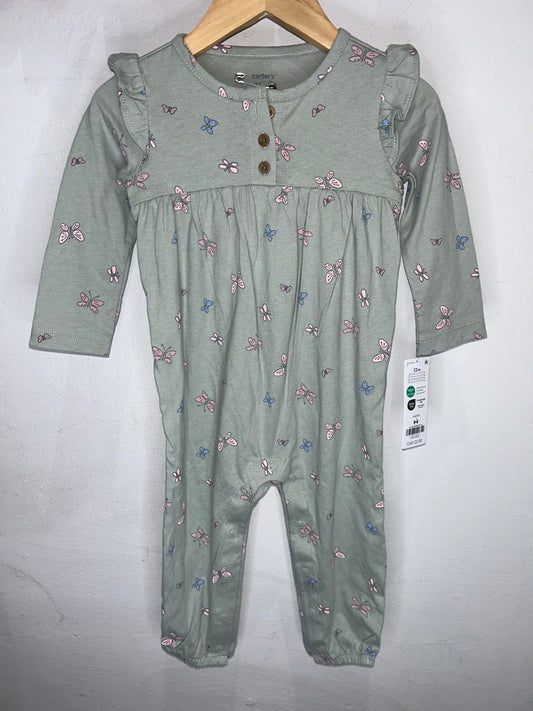Moss Butterfly Romper 12m