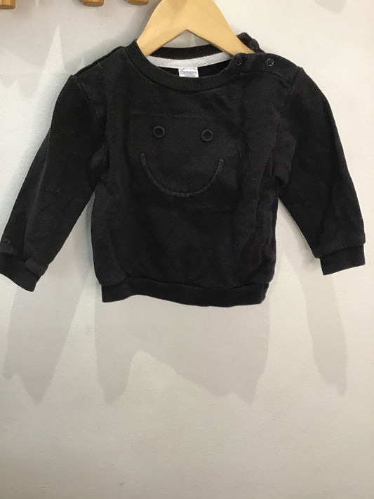Pullover black smiley 12m