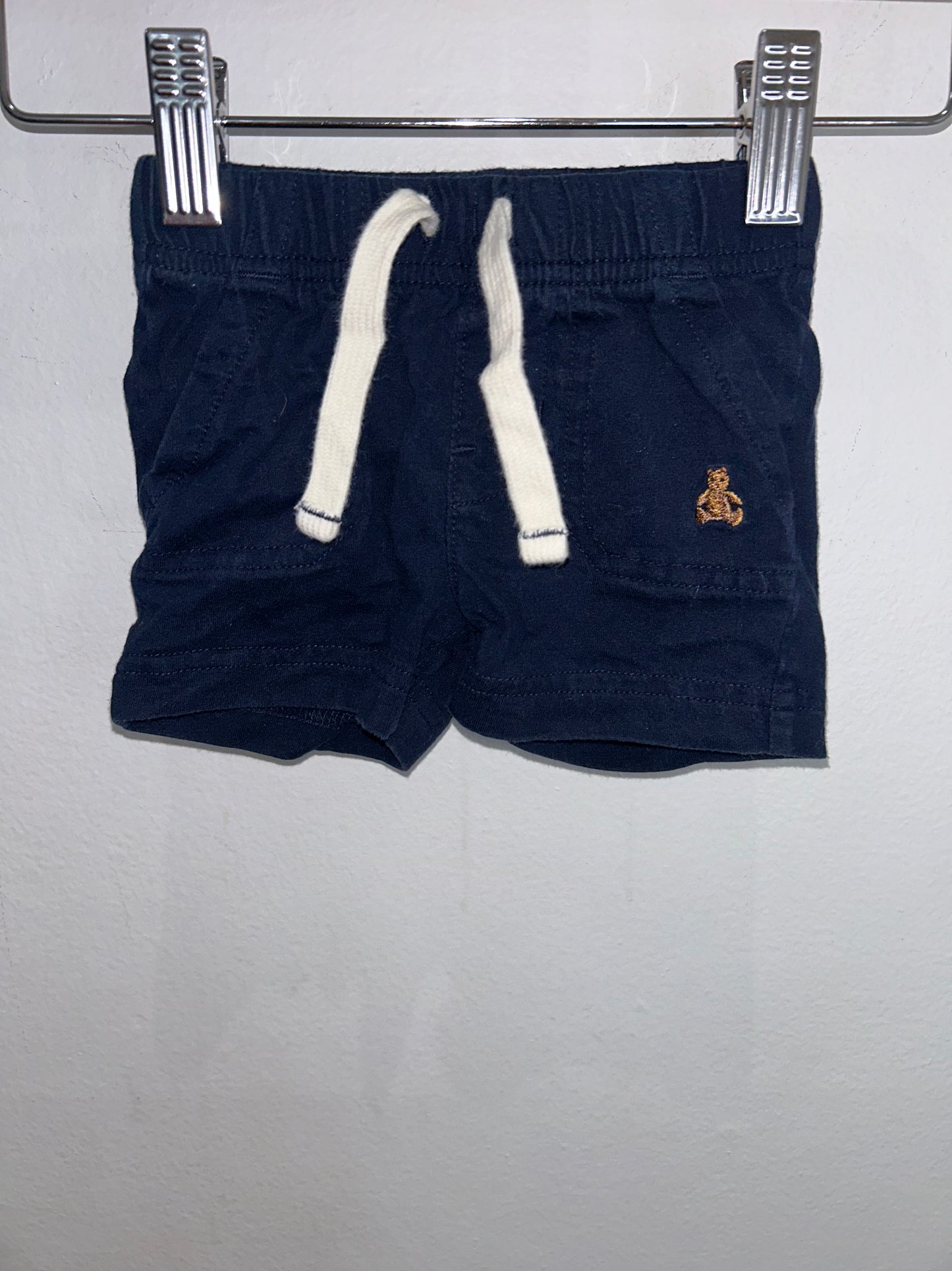 Blue cotton shorts 3-6m