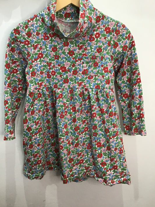 Boden flowers turtleneck dress 4-5y