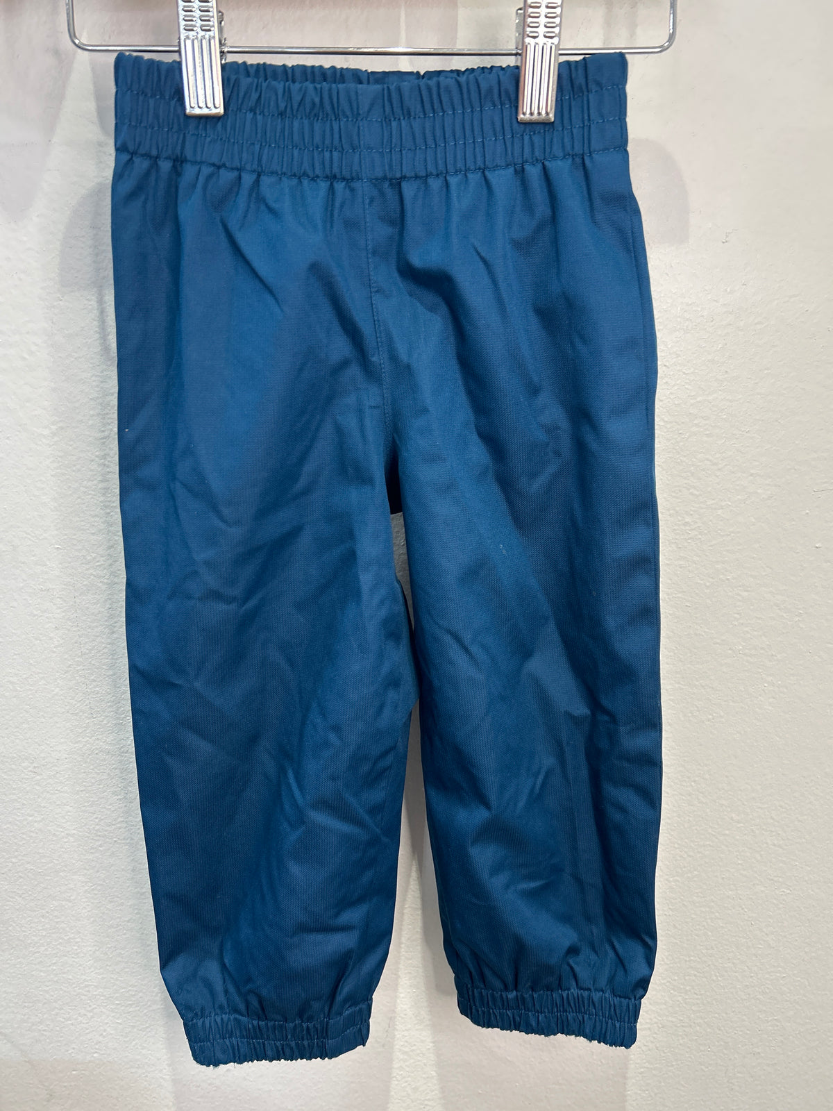Teal lined rain pants 2y