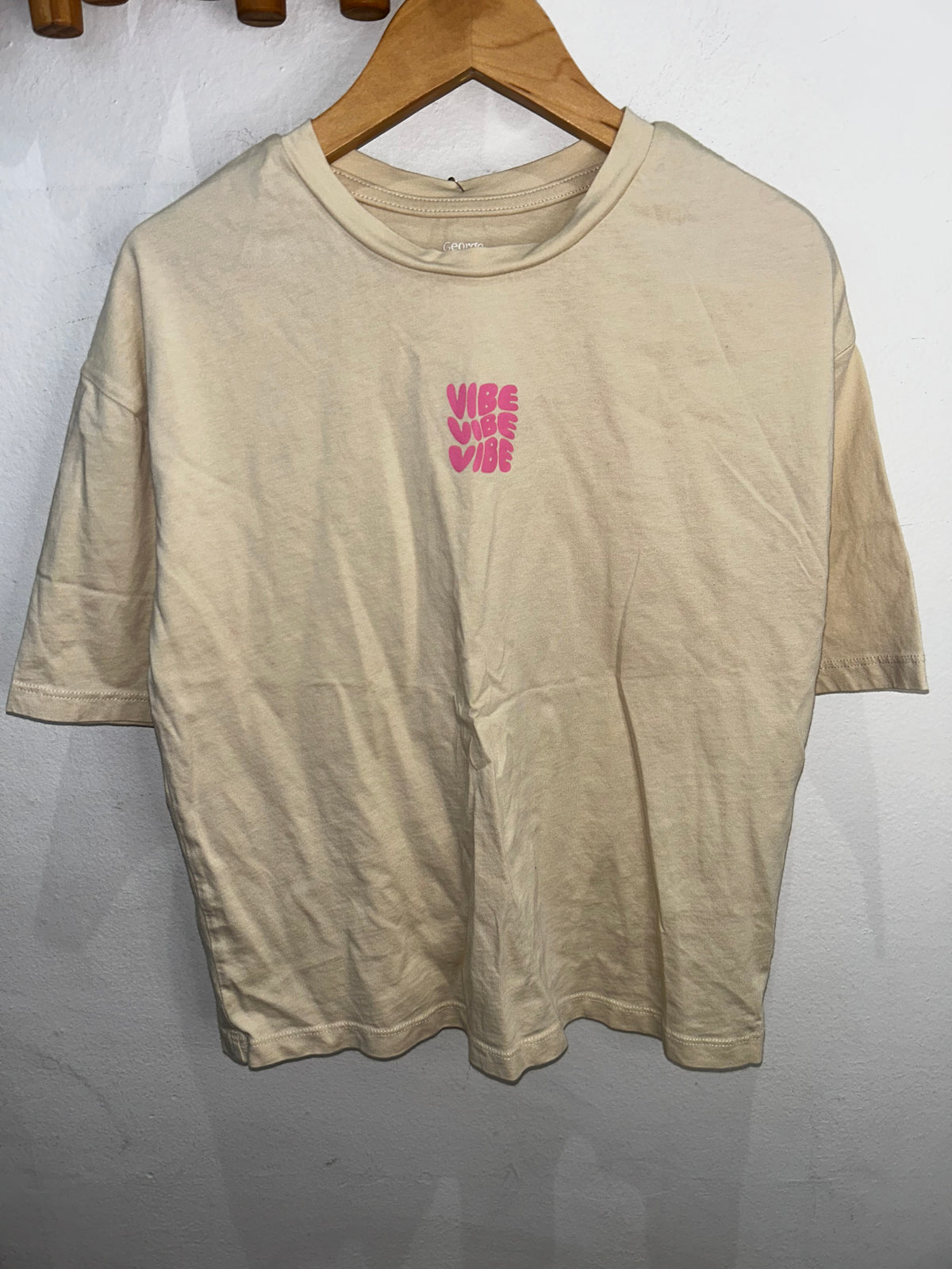 Beige vibe tee 7-8y