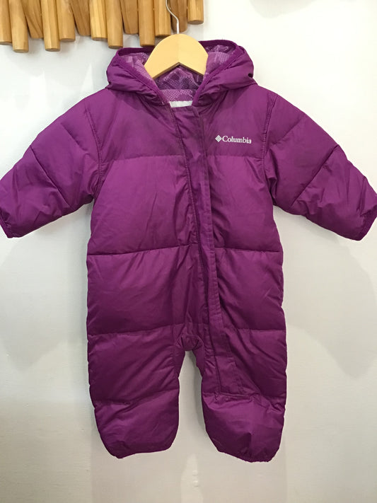 Columbia magenta snowsuit 3-6m