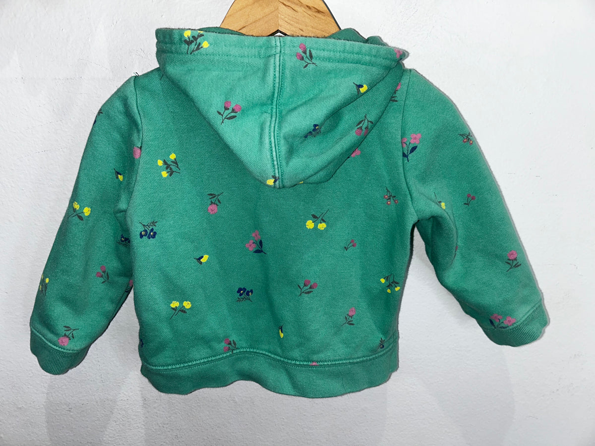 Gap green floral sweatshirt 18-24m