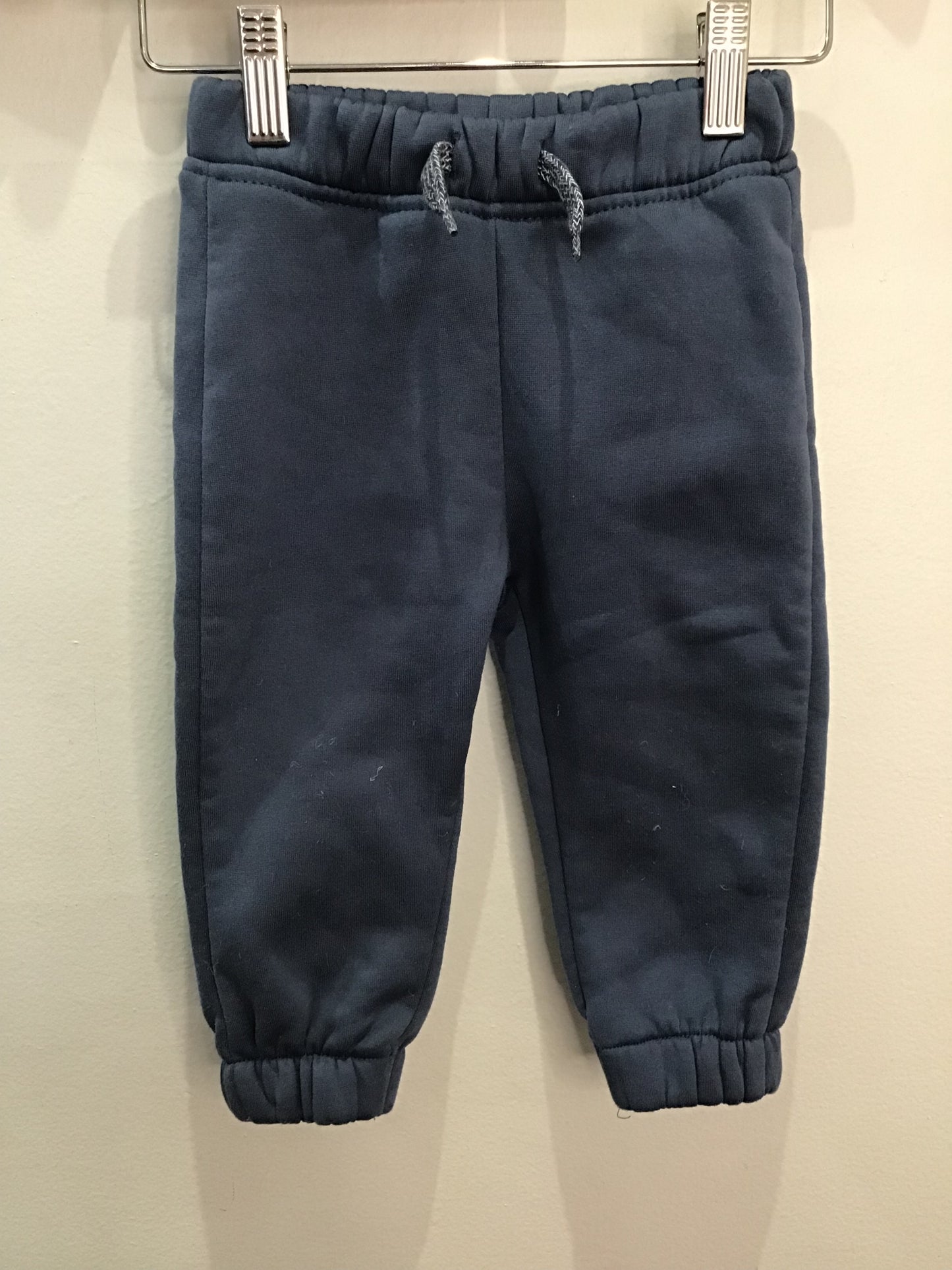 Pale blue fleece-lined joggers 18m