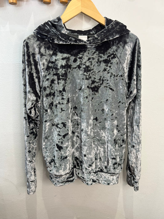 Silver velvet hoodie 10y