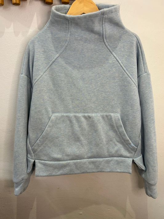 Blue mockneck pullover 8-10y