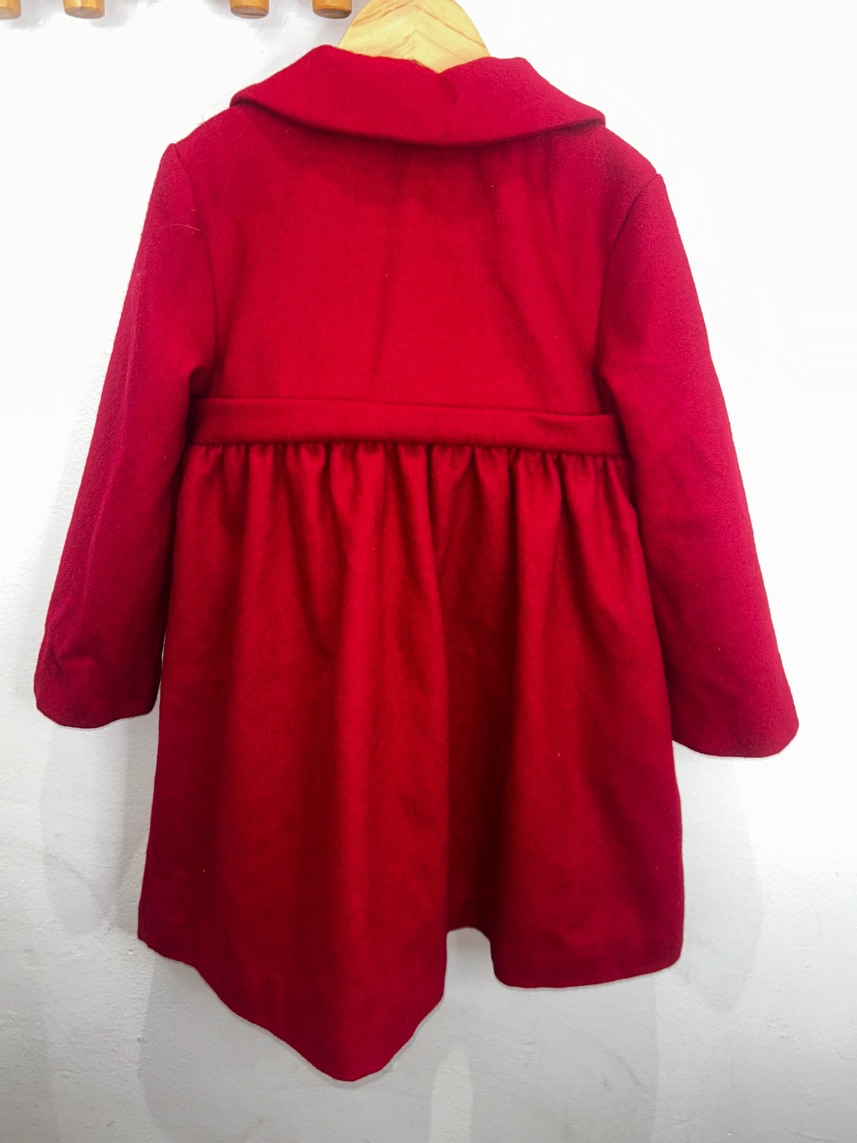 Red collared coat 4-5y