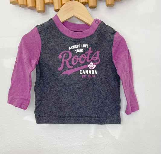 Roots purple tee 6-12m