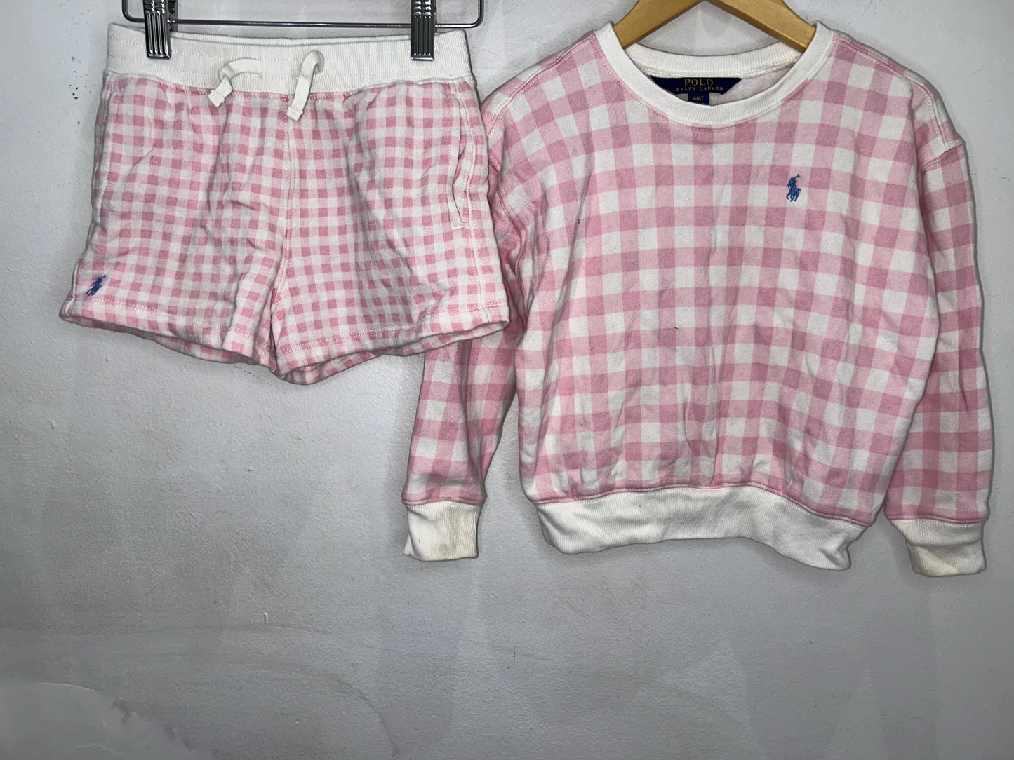 Pink checkered set 6y
