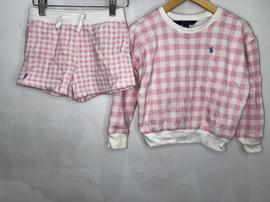 Pink checkered set 6y