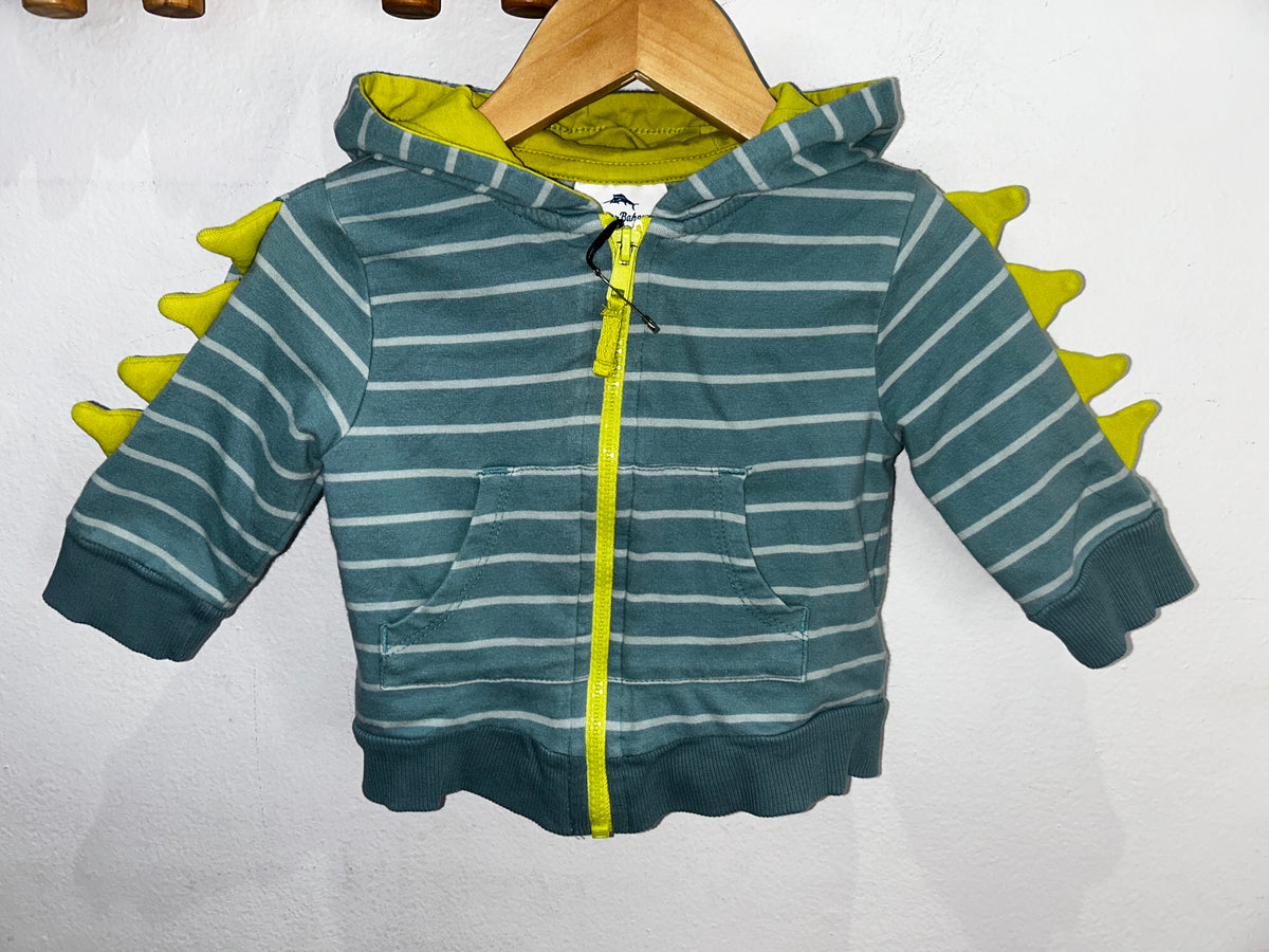 Teal dino sweatshirt 3-6m