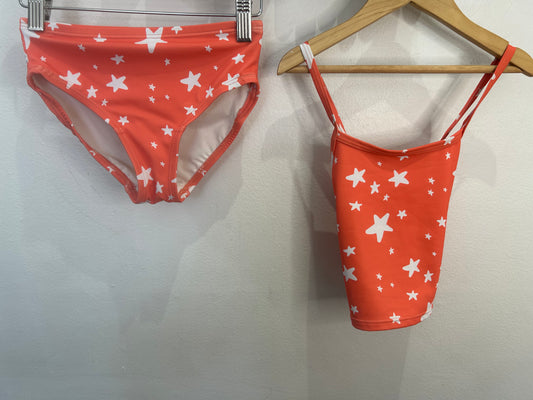 Peach stars two-piece swimsuit 8y