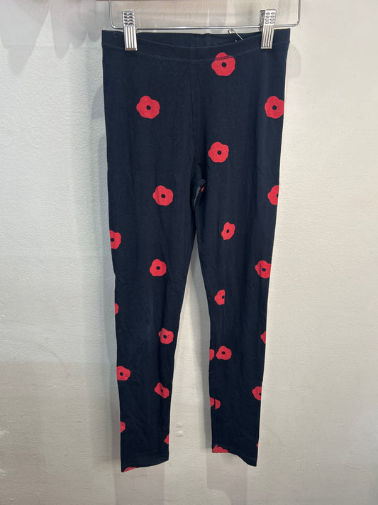 Red poppies leggings 10y