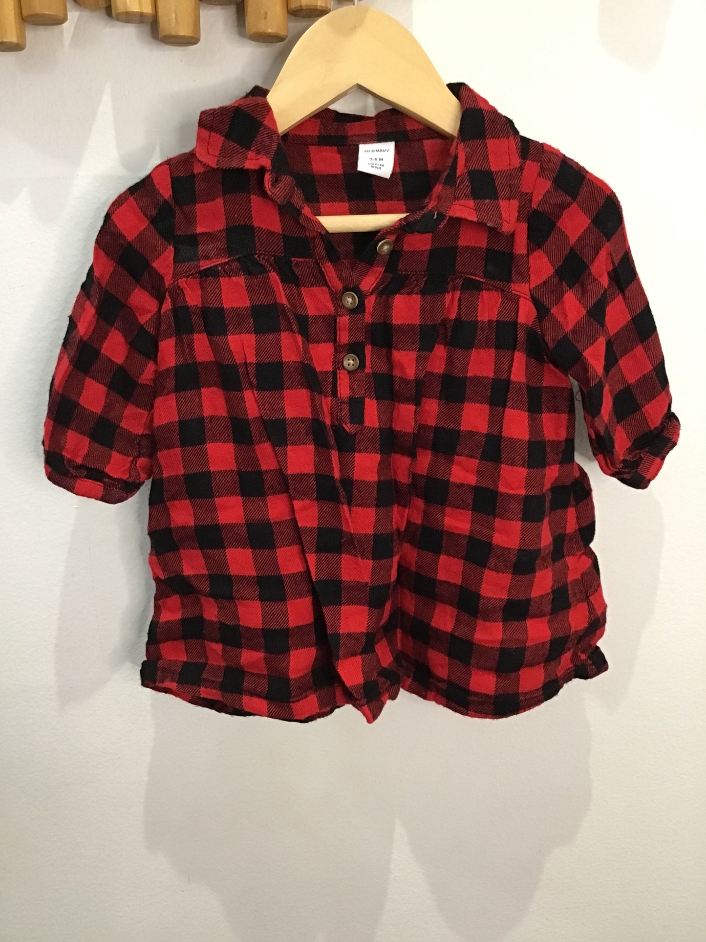 Buffalo plaid dress 3-6m