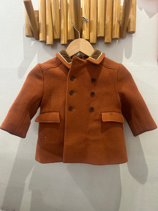 Brown pure wool coat 9m