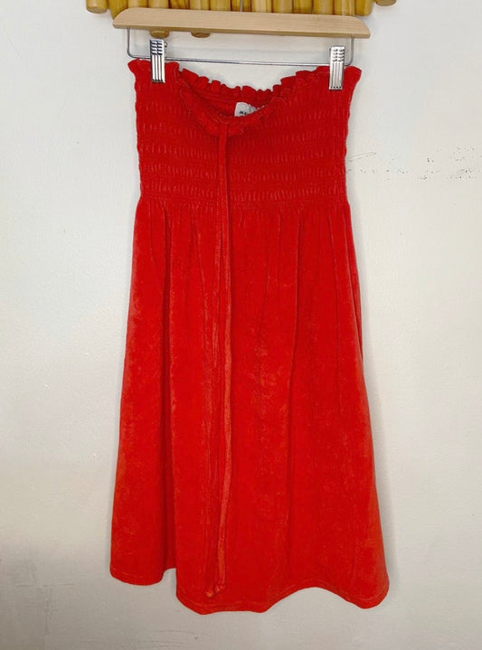 Vintage red terry dress or coverup 8-10y