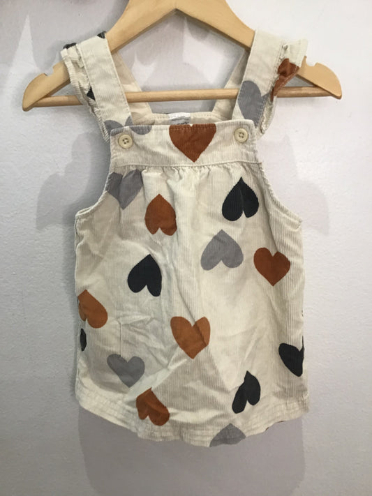 Hearts cord skirt romper 9m