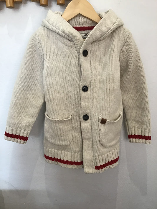 Roots cream knit cardigan 3y