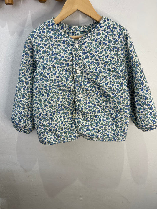 Green floral quilted jacket 3y*