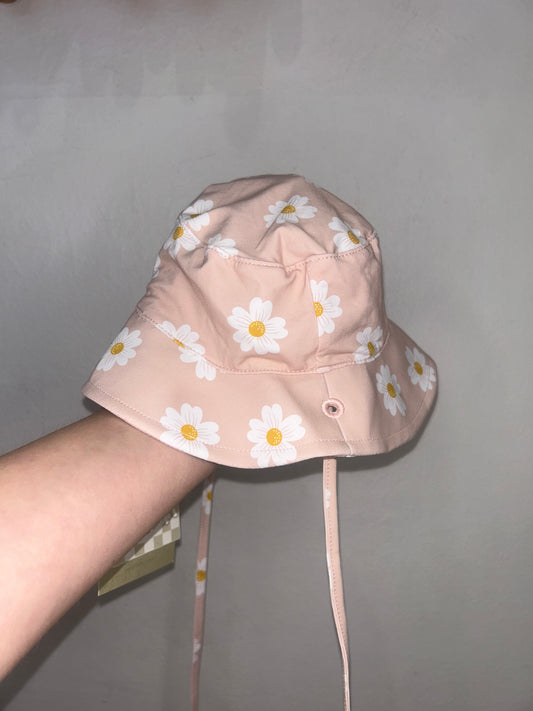 Floral swim-friendly hat 6-12m NEW